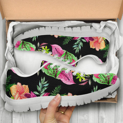Amaryllis Pattern Print Design AL09 Sneakers White Bottom Shoes