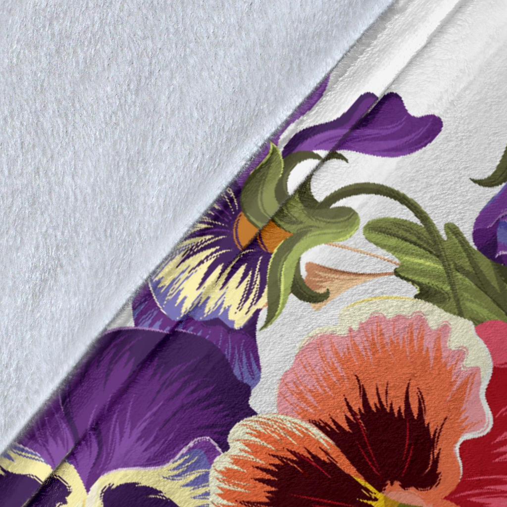 Pansy Pattern Print Design PS06 Fleece Blanket