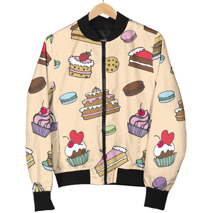 Cake Pattern Print Design 03 Women's Bomber Jacket