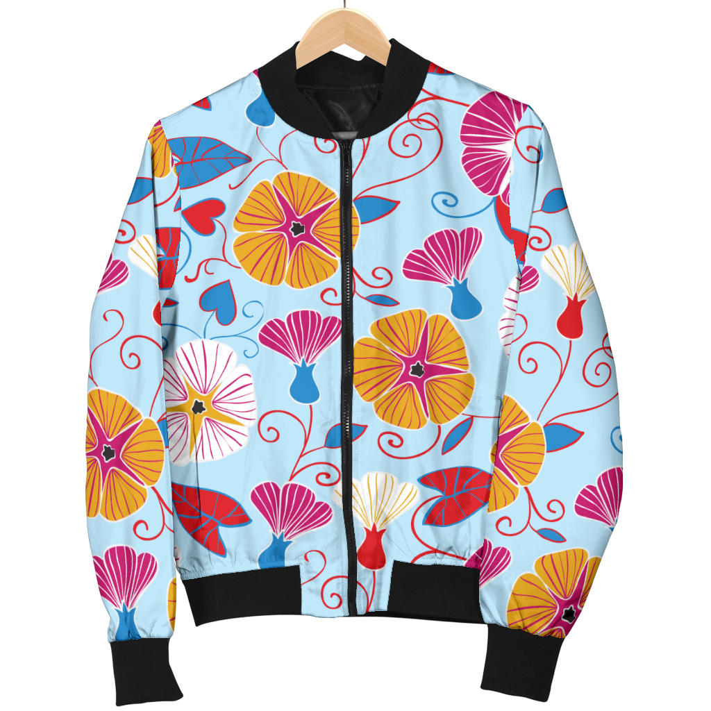Morning Glory Pattern Print Design MG06 Men Bomber Jacket