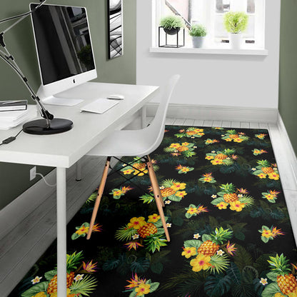 Pineapple Tropical Flower Print Pattern Area Rugs