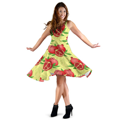 Pomegranate Pattern Print Design PG07 Midi Dress