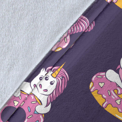 Donut Unicorn Pattern Print Design DN011 Fleece Blanket