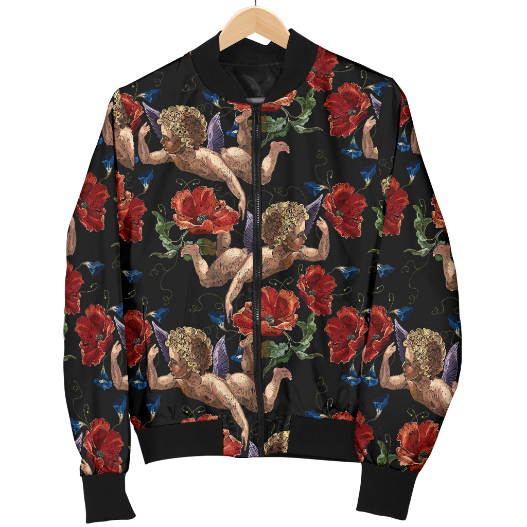 Cupid Pattern Print Design 05 Women's Bomber Jacket