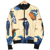 Kingfisher Bird Pattern Print Design 04 Women's Bomber Jacket