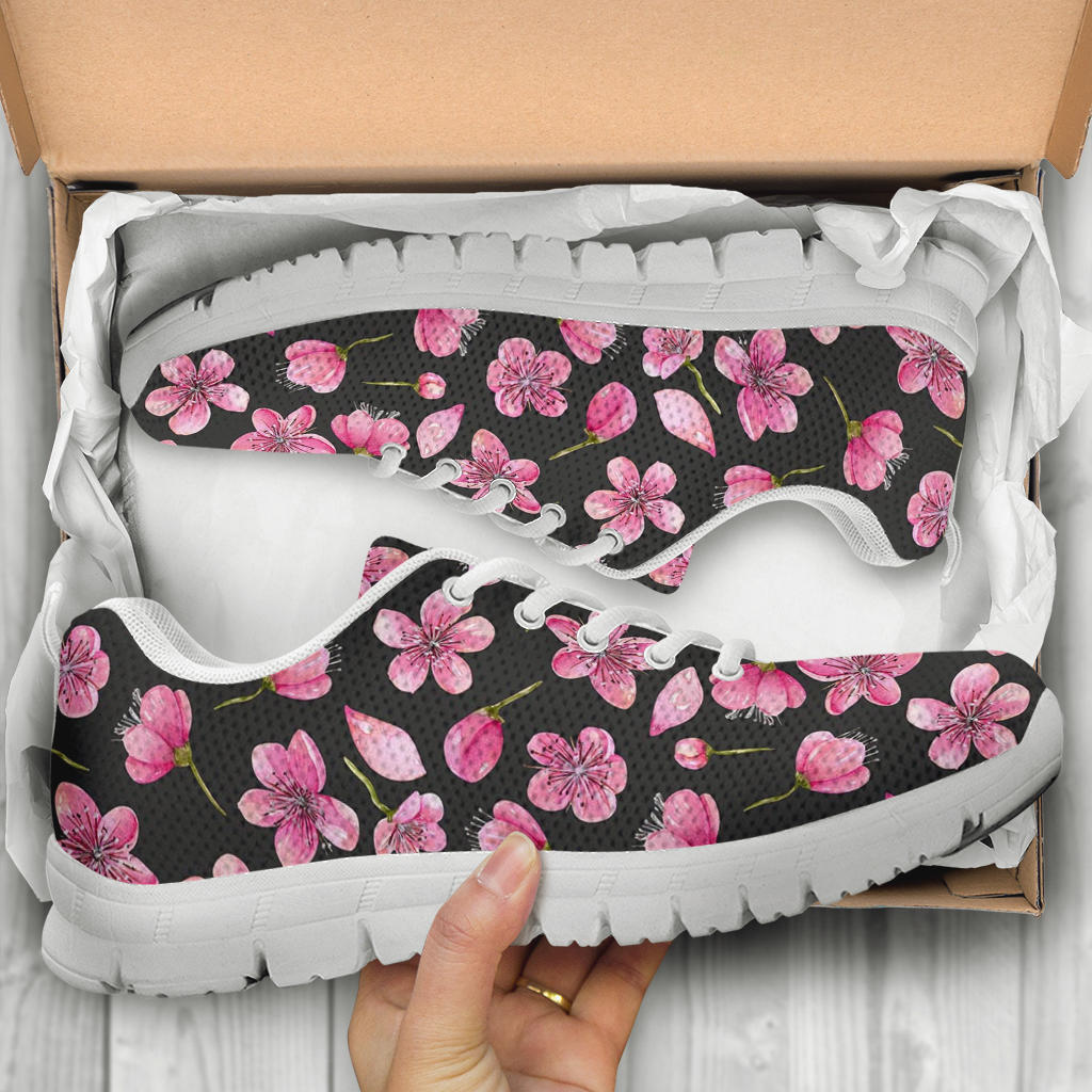 Apple blossom Pattern Print Design AB03 Sneakers White Bottom Shoes