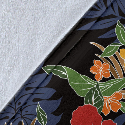 Hawaiian Themed Pattern Print Design H011 Fleece Blanket