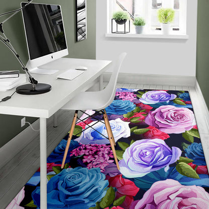 Rose Pattern Print Design RO09 Area Rugs