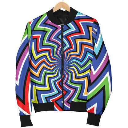 Optical illusion Pattern Print Design A02 Women's Bomber Jacket