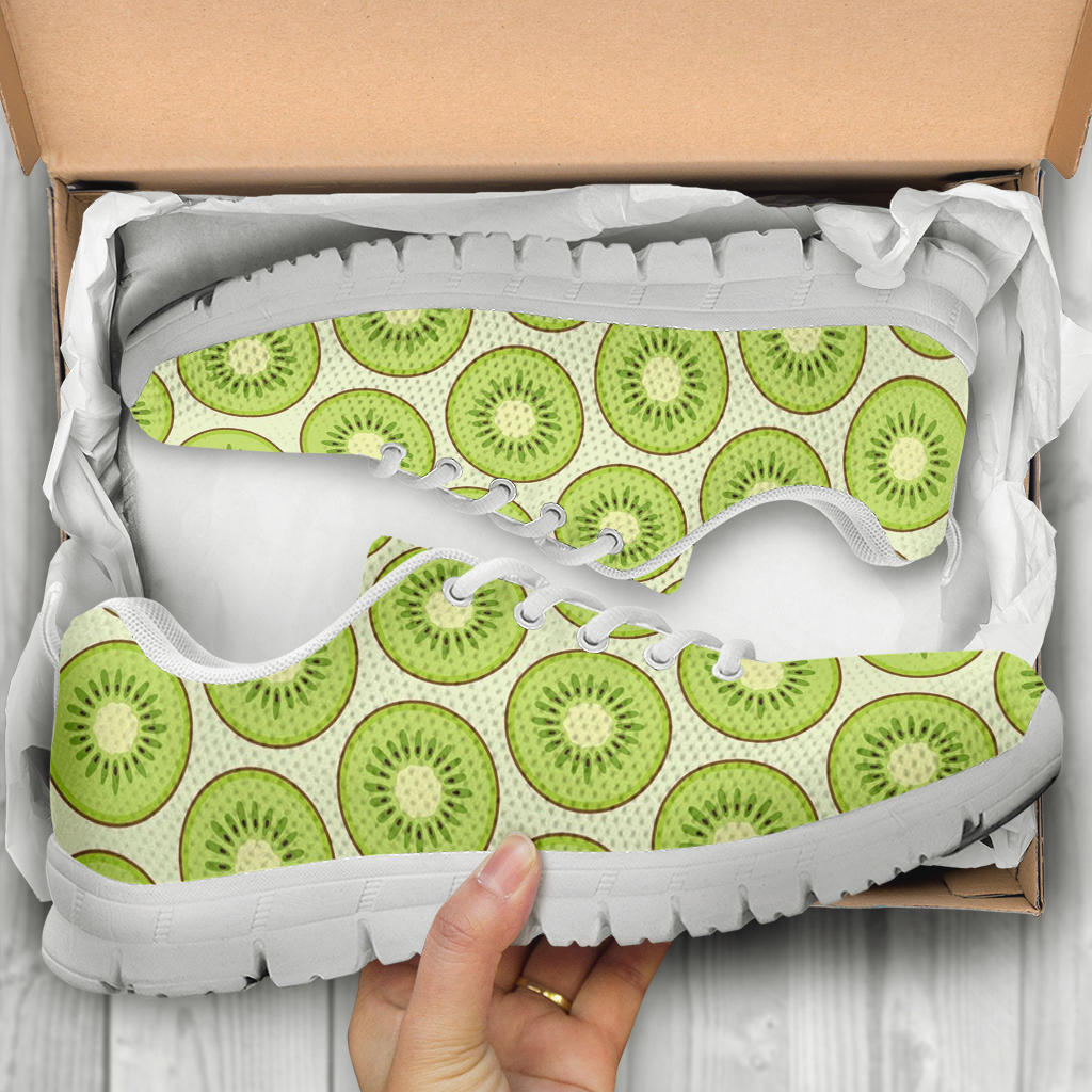 Kiwi Pattern Print Design KW02 Sneakers White Bottom Shoes