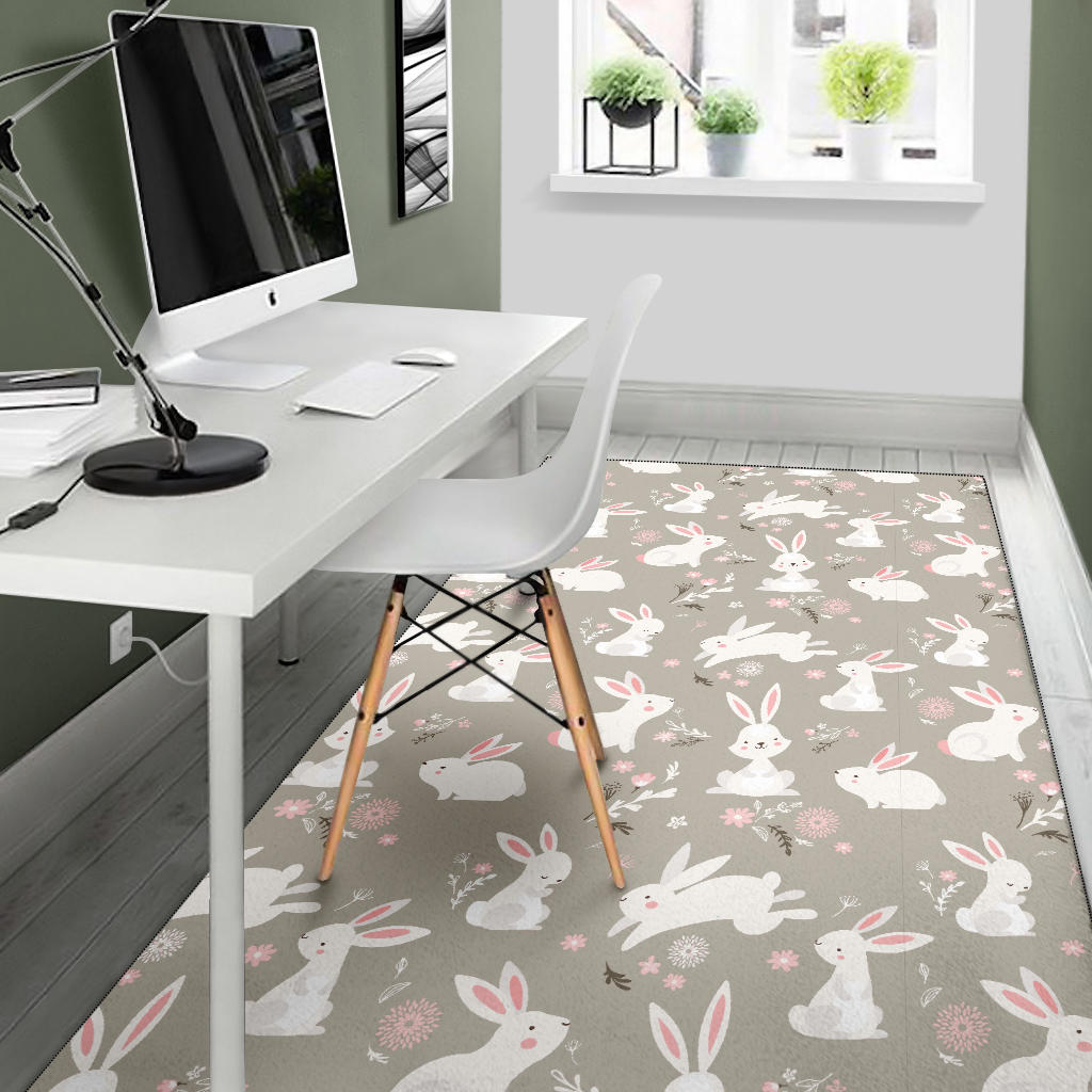 Rabbit Pattern Print Design RB03 Area Rugs