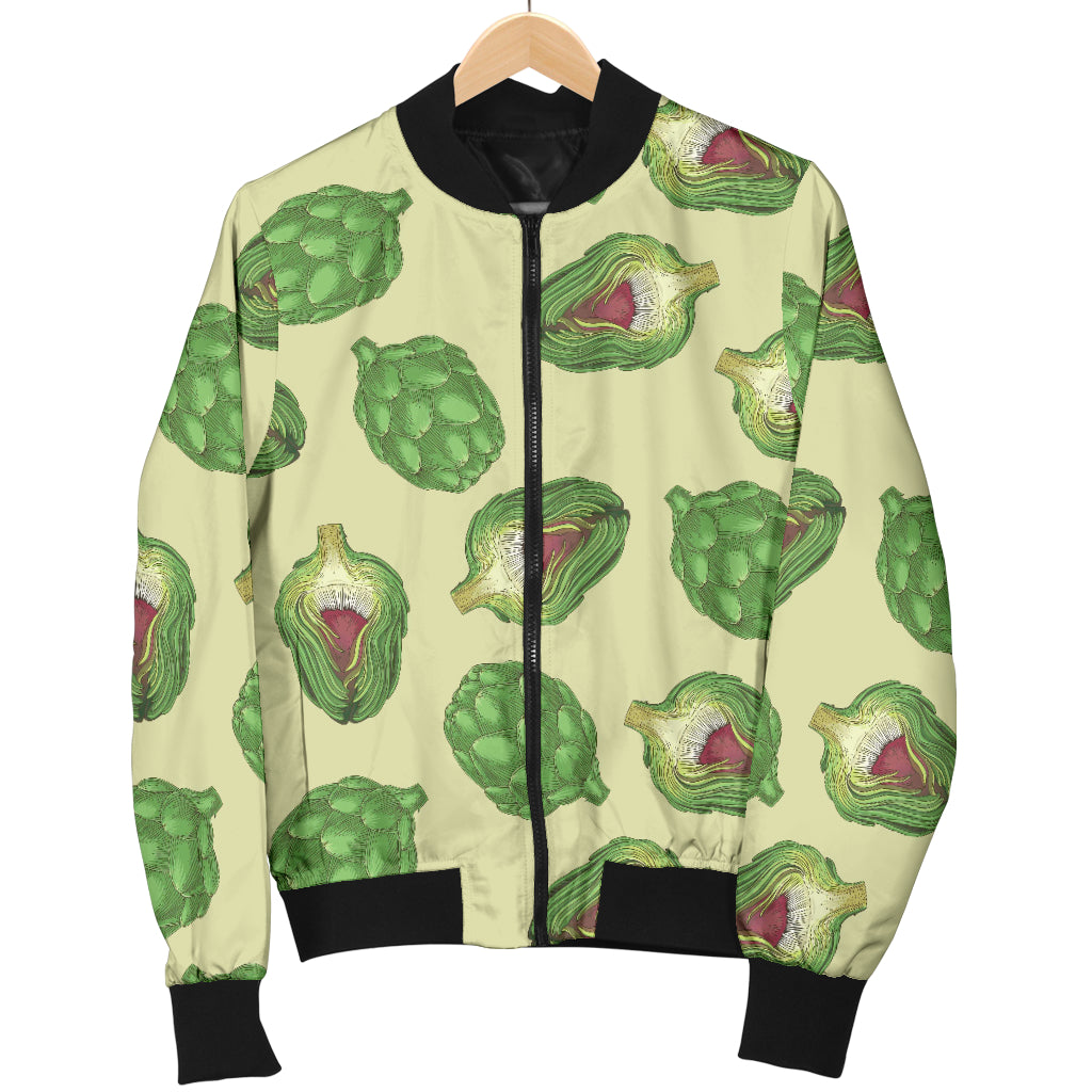 Artichoke Pattern Print Design 03 Women's Bomber Jacket