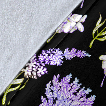 Lavender Pattern Print Design LV04 Fleece Blanket