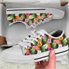 Pineapple Hibiscus White Bottom Low Top Shoes