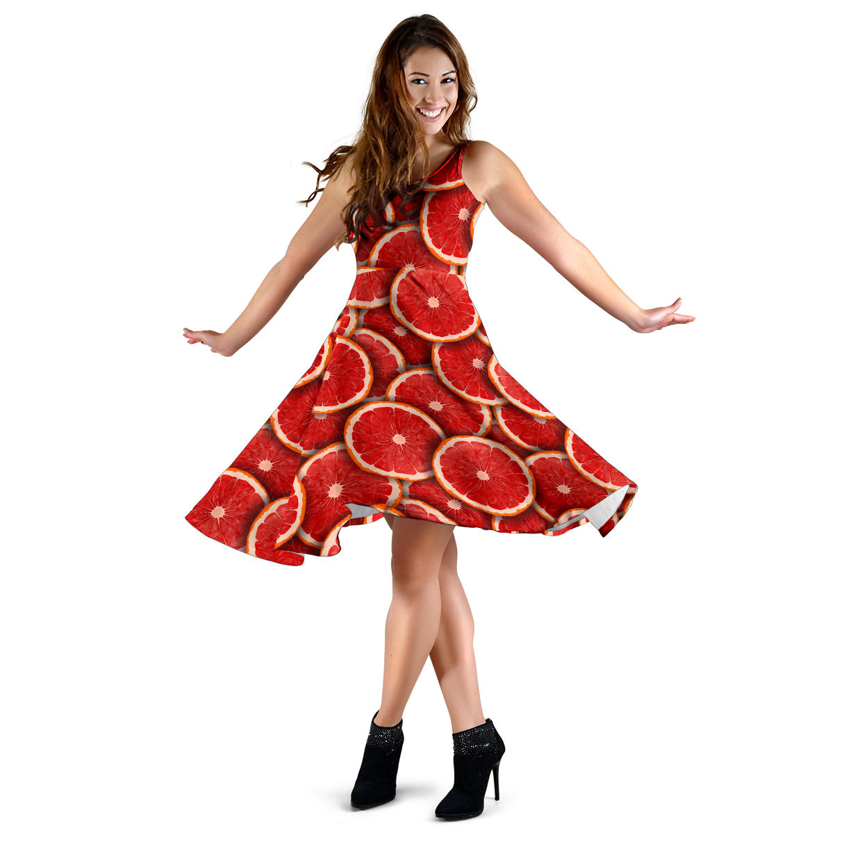 Grapefruit Pattern Print Design GF05 Midi Dress