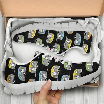 Camper Pattern Camping Themed No 2 Print Sneakers White Bottom Shoes