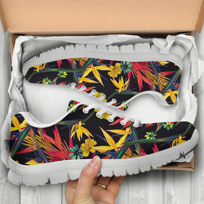 Bird Of Paradise Pattern Print Design BOP016 Sneakers White Bottom Shoes