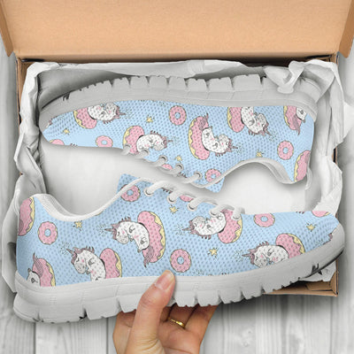 Donut Unicorn Pattern Print Design DN014 Sneakers White Bottom Shoes