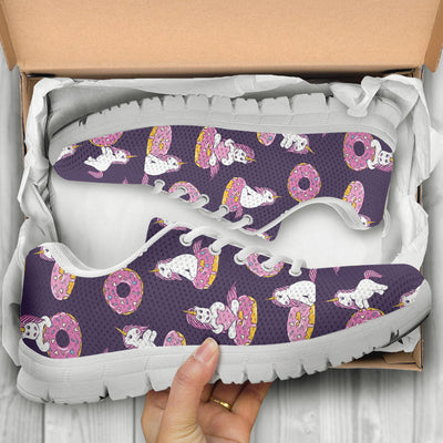 Donut Unicorn Pattern Print Design DN011 Sneakers White Bottom Shoes