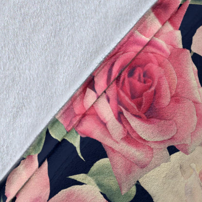 Rose Pattern Print Design RO05 Fleece Blanket