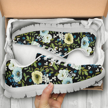 Anemone Pattern Print Design AM03 Sneakers White Bottom Shoes