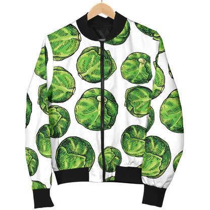 Brussels Sprouts Pattern Print Design 02 Women's Bomber Jacket