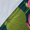 Water Lily Pattern Print Design WL09 Fleece Blanket