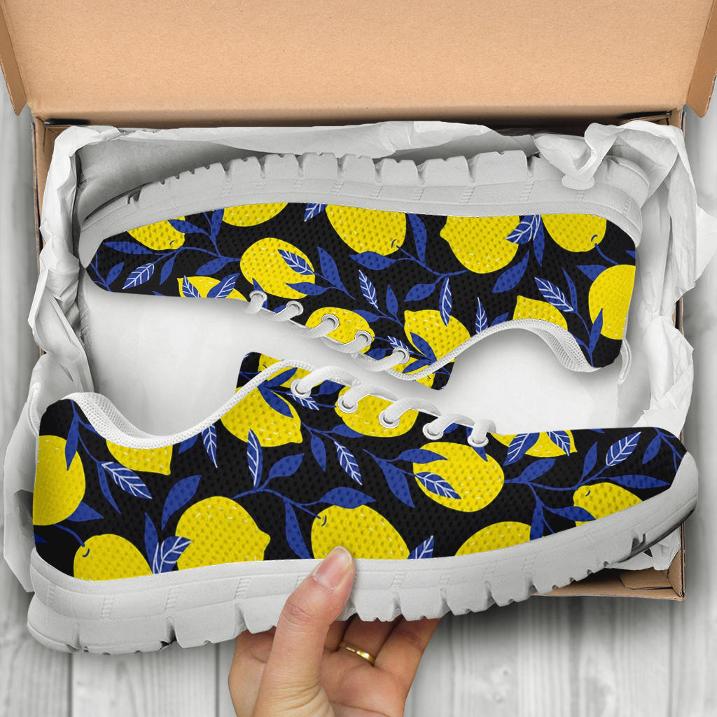 Lemon Pattern Print Design LM01 Sneakers White Bottom Shoes
