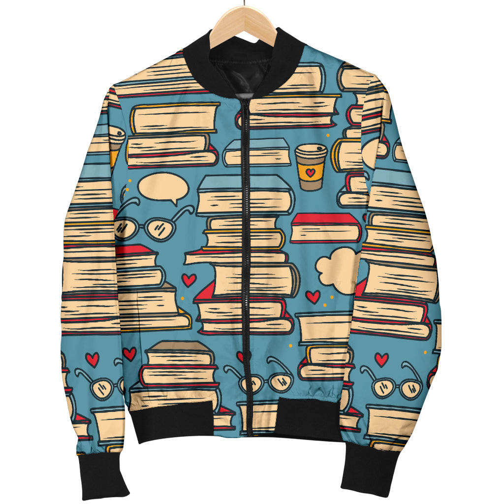 Book Pattern Print Design 03 Women's Bomber Jacket