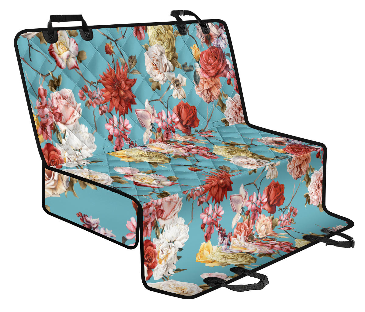 Summer Floral Pattern Print Design SF05 Rear Dog  Seat Cover