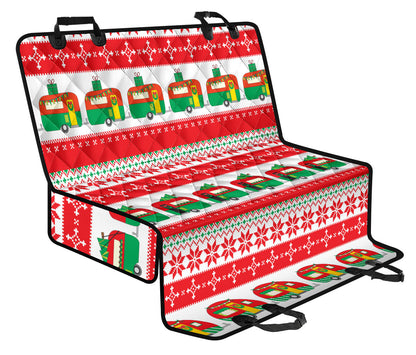 Camper Camping Ugly Christmas Design Print Rear Dog  Seat Cover