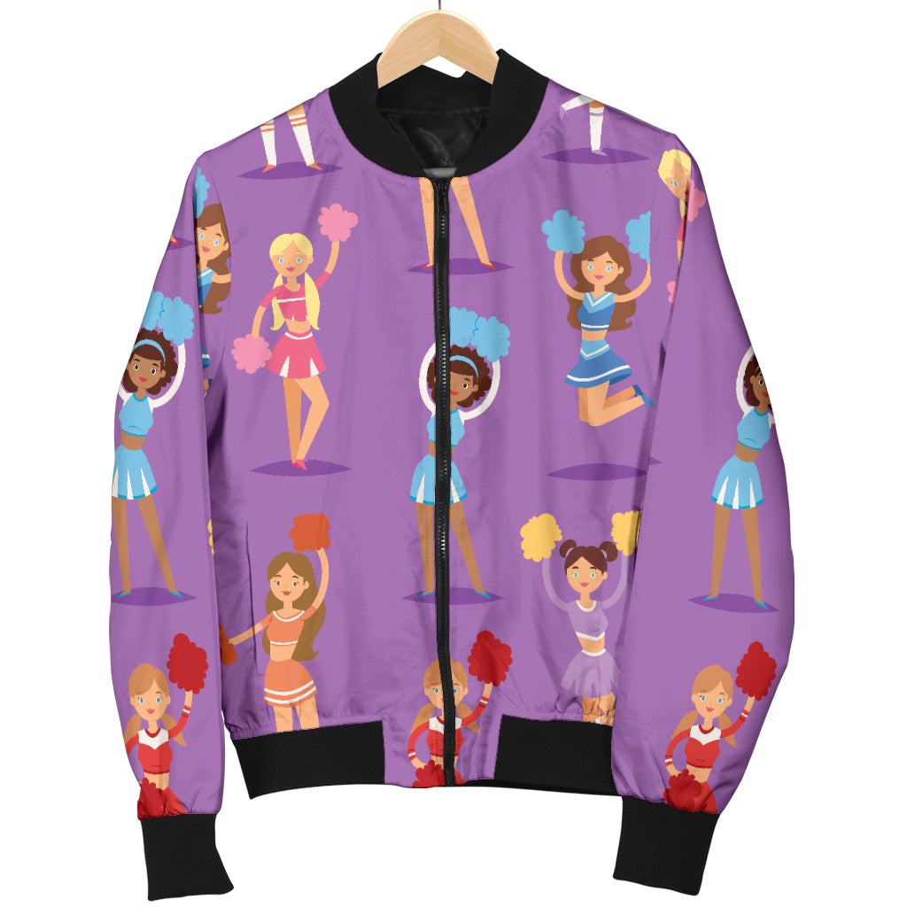Cheerleader Pattern Print Design 02 Women's Bomber Jacket