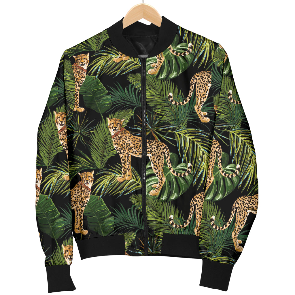 Cheetah Pattern Print Design 05 Women's Bomber Jacket
