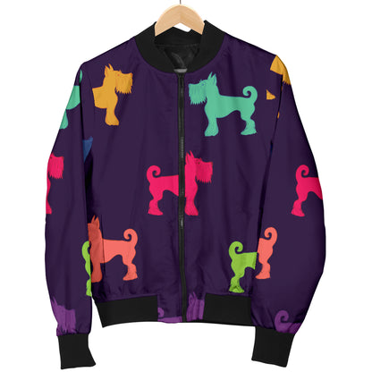 Schnauzers Pattern Print Design A05 Women's Bomber Jacket