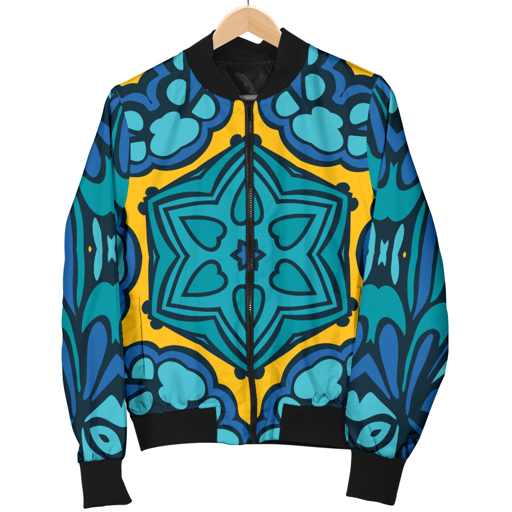 Kaleidoscope Pattern Print Design 04 Women's Bomber Jacket