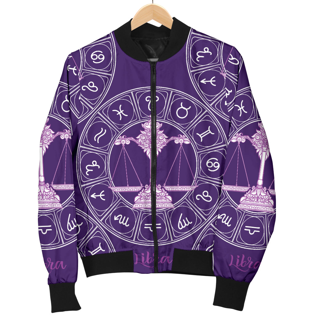 Libra Pattern Print Design 03 Women's Bomber Jacket