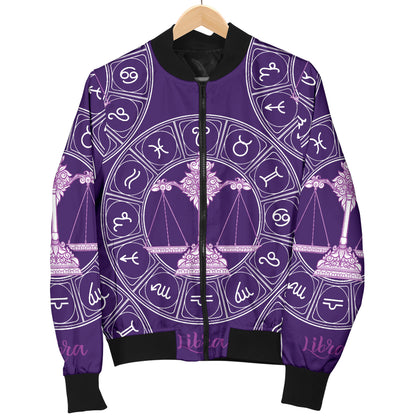 Libra Pattern Print Design 03 Women's Bomber Jacket