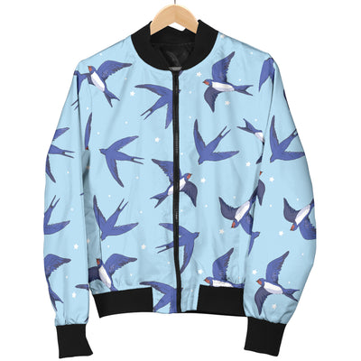 Swallow Bird Pattern Print Design 06 Women's Bomber Jacket