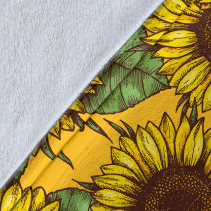 Sunflower Pattern Print Design SF04 Fleece Blanket