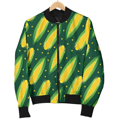 Corn Pattern Print Design 03 Women's Bomber Jacket