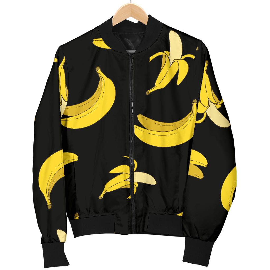 Banana Pattern Print Design BA05 Women Bomber Jacket