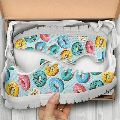 Donut Pattern Print Design DN05 Sneakers White Bottom Shoes