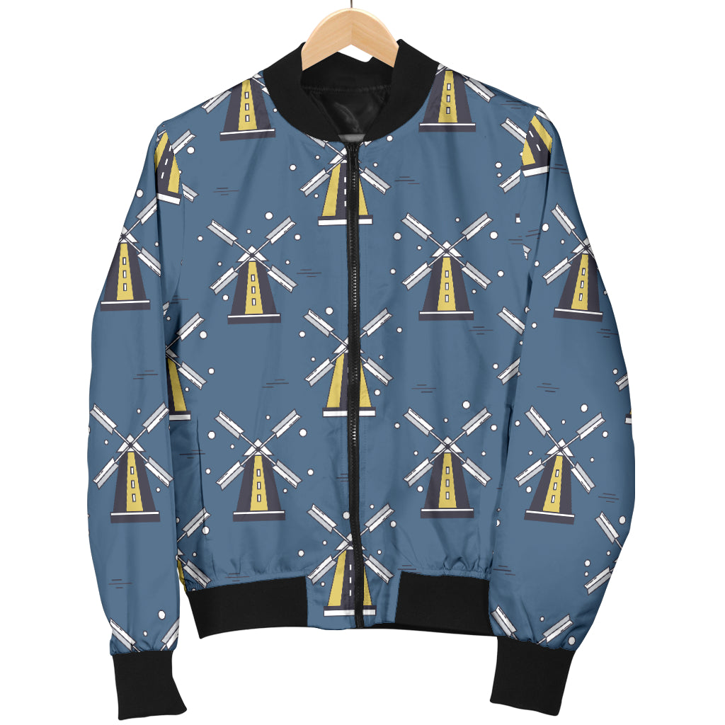 Windmill Pattern Print Design 03 Women's Bomber Jacket