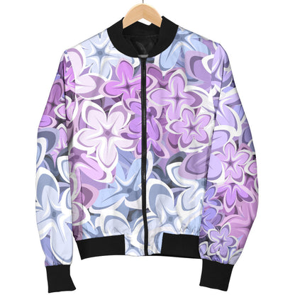 Lilac Pattern Print Design LI01 Men Bomber Jacket