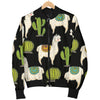 Alpaca Cactus Pattern Print Design 07 Women's Bomber Jacket