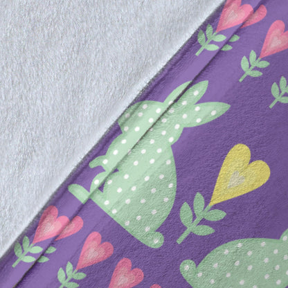Rabbit Pattern Print Design RB01 Fleece Blanket