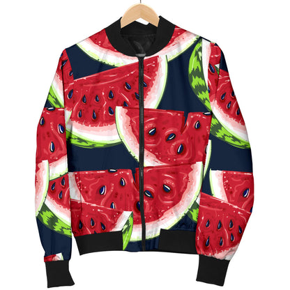 Watermelon Pattern Print Design WM011 Women Bomber Jacket