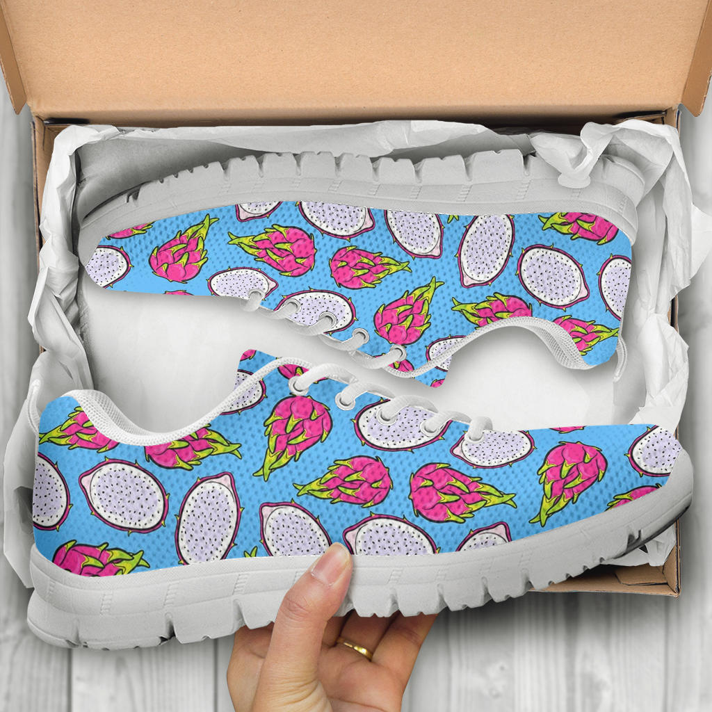 Dragonfruit Pattern Print Design DF04 Sneakers White Bottom Shoes