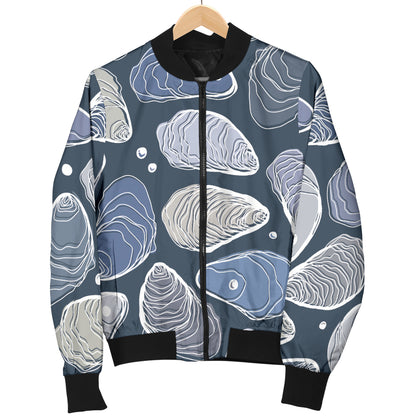Oyster Pattern Print Design 02 Women's Bomber Jacket