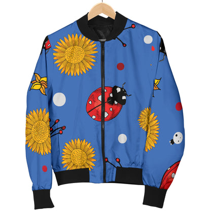 Ladybug Pattern Print Design 05 Women's Bomber Jacket